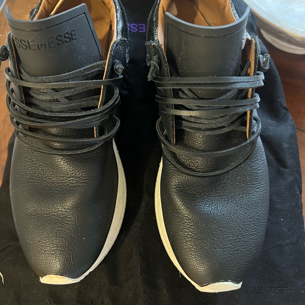 Esseutesse Black Fringe Sneakers